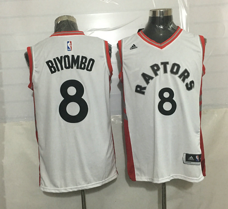 2015   2016  NBA Toronto Raptors 8 Bismack Biyombo New Revolution 30 Swingman White Jersey