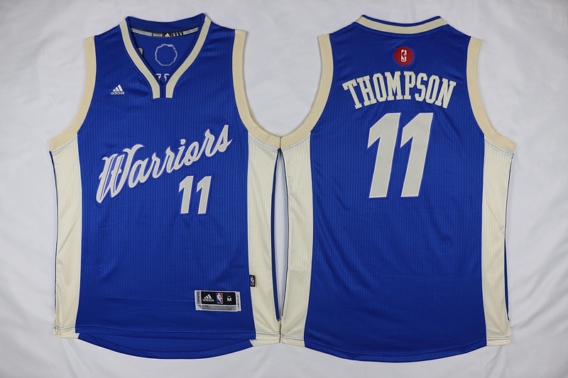 2015   2016 NBA Christmas Day jersey Golden State Warriors 11 Klay Thompson Swingman Blue Jersey