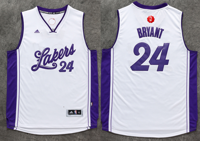 2015   2016 NBA Christmas Day jersey Los Angeles Lakers 24 Kobe Bryant  New Revolution 30 Swingman Red Jersey