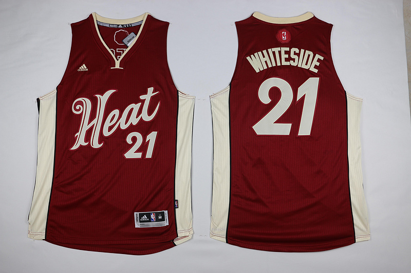 2015   2016 NBA Christmas Day jersey Miami Heat 21 Hassan Whiteside New Revolution 30 Swingman Red Jersey