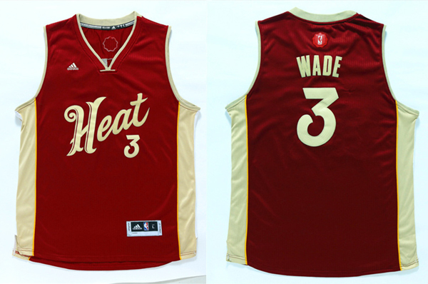 2015   2016 NBA Christmas Day jersey Miami Heat 3 Dwyane Wade  New Revolution 30 Swingman Red Jersey