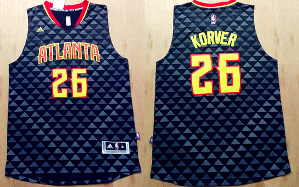 2015 2016  NBA Atlanta Hawks 26 Kyle Korver New Revolution 30 Swingman Black Jersey