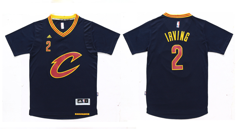 2015 2016  NBA Cleveland Cavaliers 2 Kyrie Irving New Revolution 30 Swingman Black Jersey with Sleeve