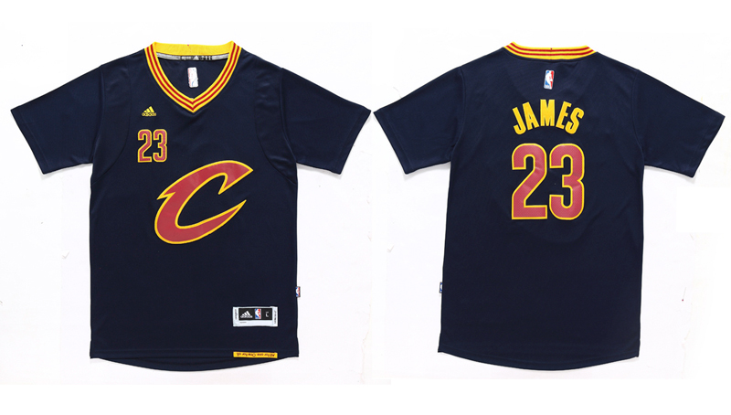 2015 2016  NBA Cleveland Cavaliers 23 Lebron James New Revolution 30 Swingman Black Jersey with Sleeve