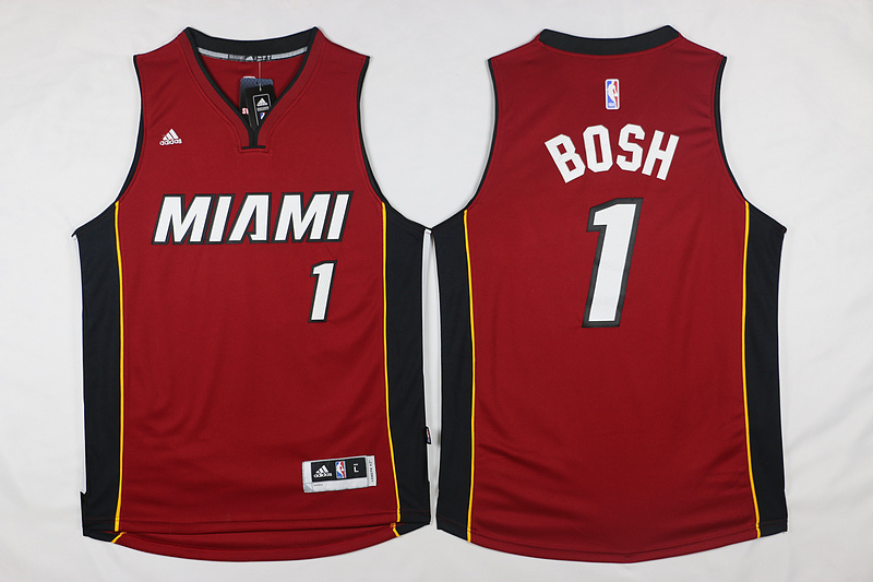 2015 2016  NBA Miami Heat 1 Chris Bosh New Revolution 30 Swingman Red Jersey