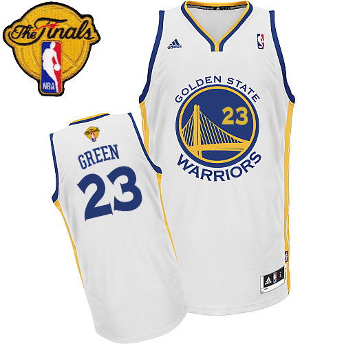 2015 NBA Finals Patch  NBA Golden State Warriors 23 Draymond Green New Revolution 30 Swingman White Jersey