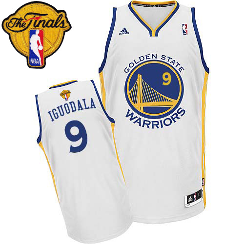 2015 NBA Finals Patch  NBA Golden State Warriors 9 Andre Iguodala New Revolution 30 Swingman White Jersey