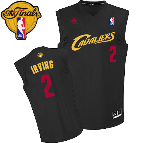 2015 NBA Finals Patch Cleveland Cavaliers 2 Kyrie Irving New Revolution 30 Swingman Black Jersey