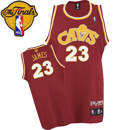 2015 NBA Finals Patch Cleveland Cavaliers 23 Lebron James Red Cavs Swingman Throwback Jersey