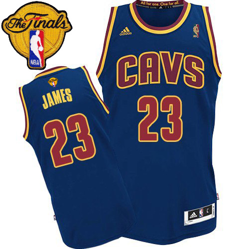 2015 NBA Finals Patch Cleveland Cavaliers 23 Lebron James jersey New Revolution 30 Swingman Blue Jersey