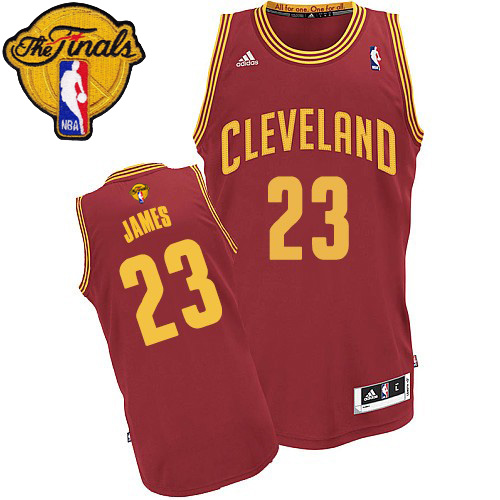 2015 NBA Finals Patch Cleveland Cavaliers 23 Lebron James jersey New Revolution 30 Swingman Red Jersey
