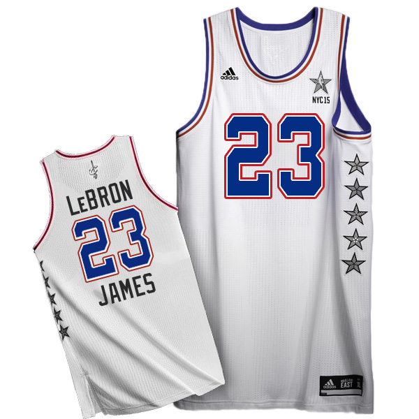 2015 NBA NYC All Star Eastern Conference 23 LeBron James White Jersey