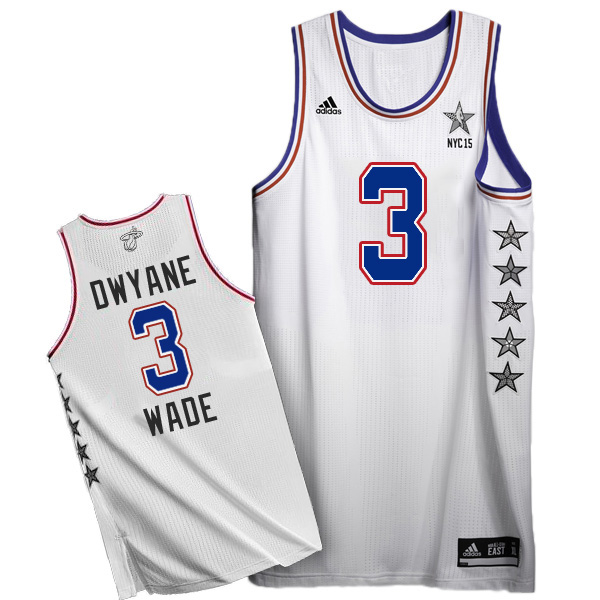 2015 NBA NYC All Star Eastern Conference 3 Dwyane Wade White Jersey
