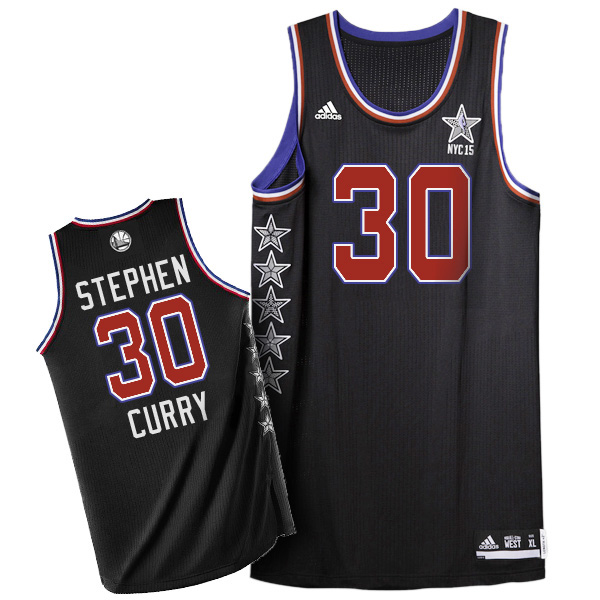 2015 NBA NYC All Star Western Conference 30 Stephen Curry Black Jersey