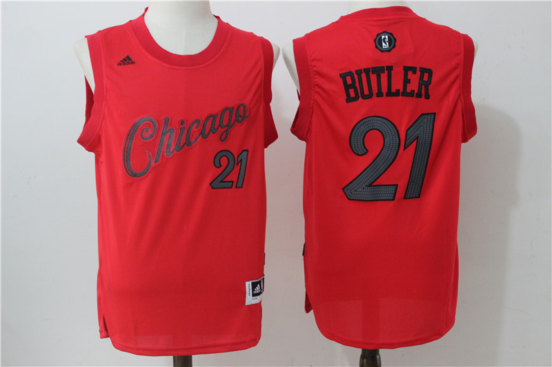 2016 NBA Christmas Day jersey Chicago Bulls 21 Jimmy Butler New Revolution 30 Swingman Red Jersey
