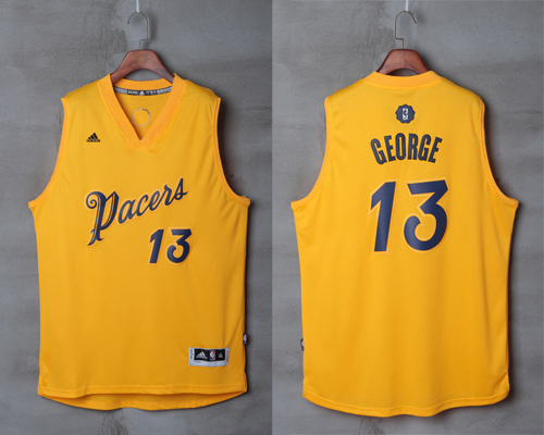 2016 NBA Christmas Day jerseyIndiana Pacers 13 Paul George New Revolution 30 Swingman Yellow Jersey