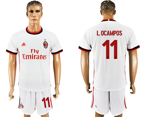 2017 18 AC Milan 11 L.OCAMPOS Away Soccer Jersey