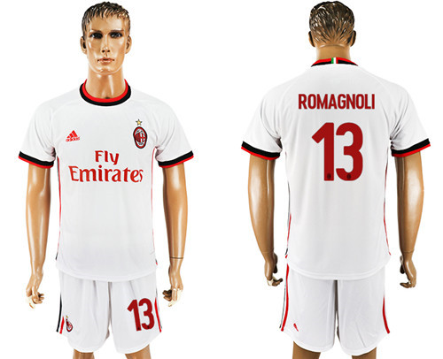 2017 18 AC Milan 13 ROMAGNOLI Away Soccer Jersey