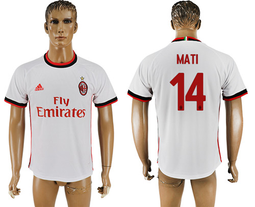 2017 18 AC Milan 14 MATI Away Thailand Soccer Jersey