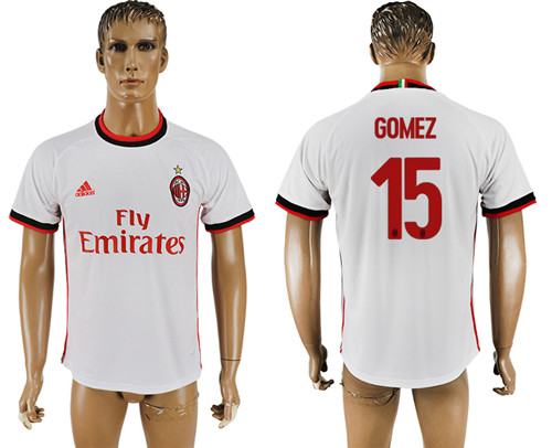 2017 18 AC Milan 15 GOMEZ Away Thailand Soccer Jersey