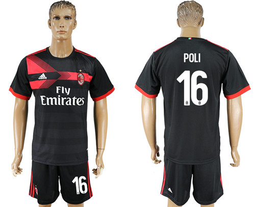 2017 18 AC Milan 16 POLI Third Away Soccer Jersey