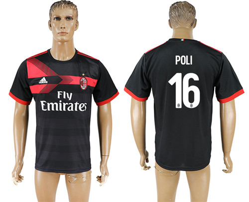 2017 18 AC Milan 16 POLI Third Away Thailand Soccer Jersey