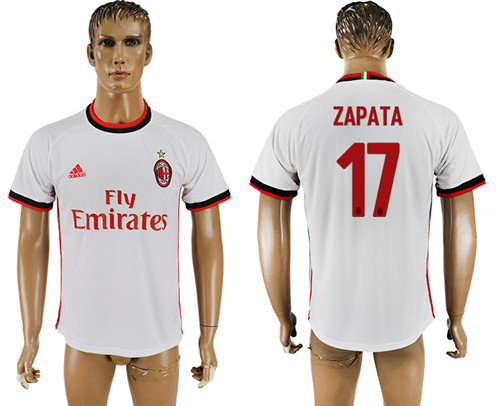 2017 18 AC Milan 17 ZAPATA Away Thailand Soccer Jersey