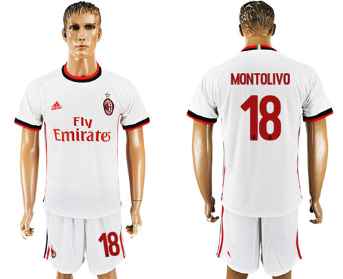 2017 18 AC Milan 18 MONTOLIVO Away Soccer Jersey