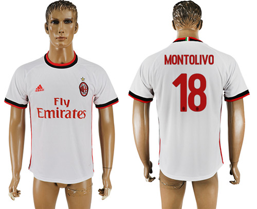 2017 18 AC Milan 18 MONTOLIVO Away Thailand Soccer Jersey