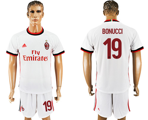 2017 18 AC Milan 19 BONUCCI Away Soccer Jersey