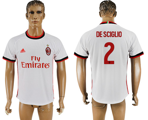 2017 18 AC Milan 2 DE SCIGLIO Away Thailand Soccer Jersey