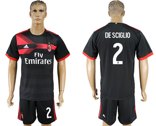 2017 18 AC Milan 2 DE SCIGLIO Third Away Soccer Jersey