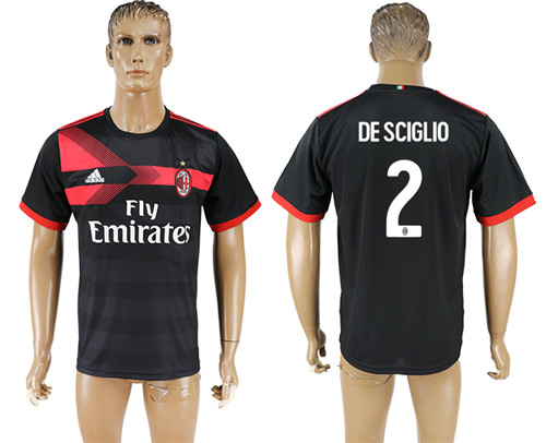 2017 18 AC Milan 2 DE SCIGLIO Third Away Thailand Soccer Jersey