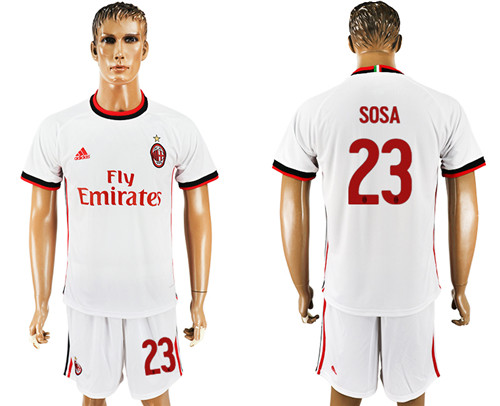 2017 18 AC Milan 23 SOSA Away Soccer Jersey