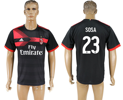 2017 18 AC Milan 23 SOSA Third Away Thailand Soccer Jersey