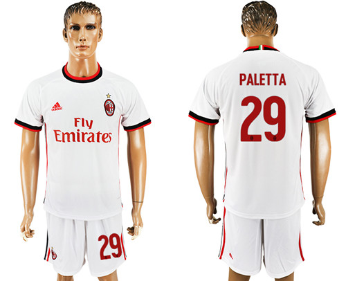 2017 18 AC Milan 29 PALETTA Away Soccer Jersey