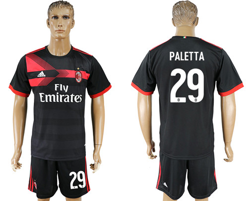 2017 18 AC Milan 29 PALETTA Third Away Soccer Jersey