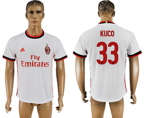 2017 18 AC Milan 33 KUCO Away Thailand Soccer Jersey