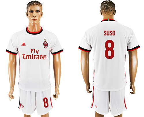 2017 18 AC Milan 8 SUSO Away Soccer Jersey