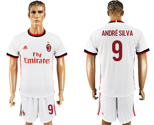 2017 18 AC Milan 9 ANDERSILVA Away Soccer Jersey