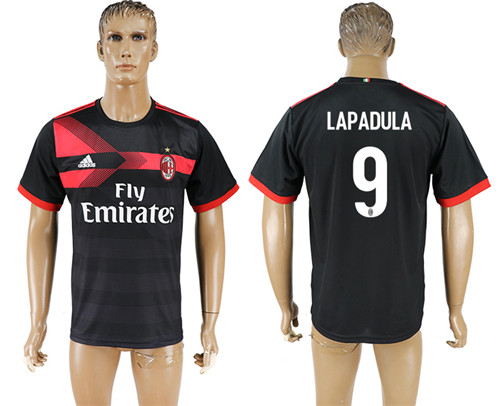 2017 18 AC Milan 9 LAPADULA Third Away Thailand Soccer Jersey