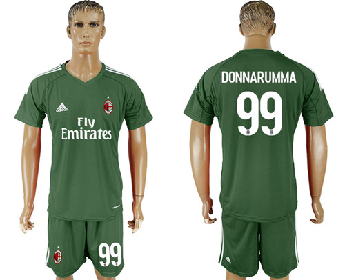 2017 18 AC Milan 99 DONNARUMMA Military Green Goalkeeper Soccer Jersey