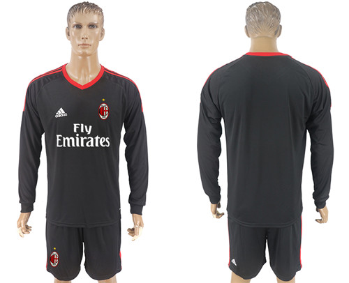 2017 18 AC Milan Black Goalkeeper Long Sleeve Soccer Jersey