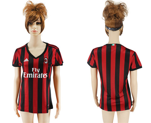 2017 18 AC Milan Home Women Soccer Jersey