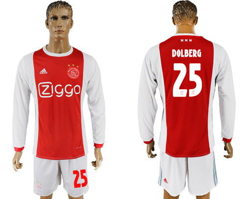2017 18 Ajax 25 DOLBERG Home Soccer Jersey