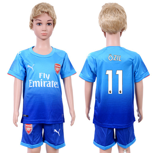 2017 18 Arsenal 11 OZIL Away Youth Soccer Jersey