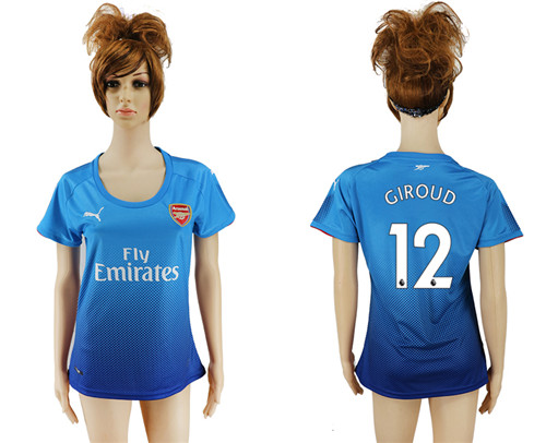 2017 18 Arsenal 12 GIROUD Away Women Soccer Jersey