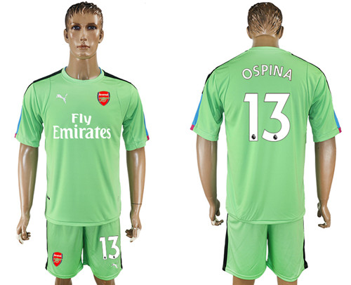 2017 18 Arsenal 13 OSPINA Green Goalkeeper Soccer Jersey
