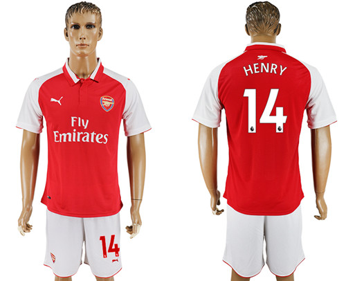 2017 18 Arsenal 14 HENRY Home Soccer Jersey