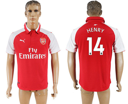 2017 18 Arsenal 14 HENRY Home Thailand Soccer Jersey